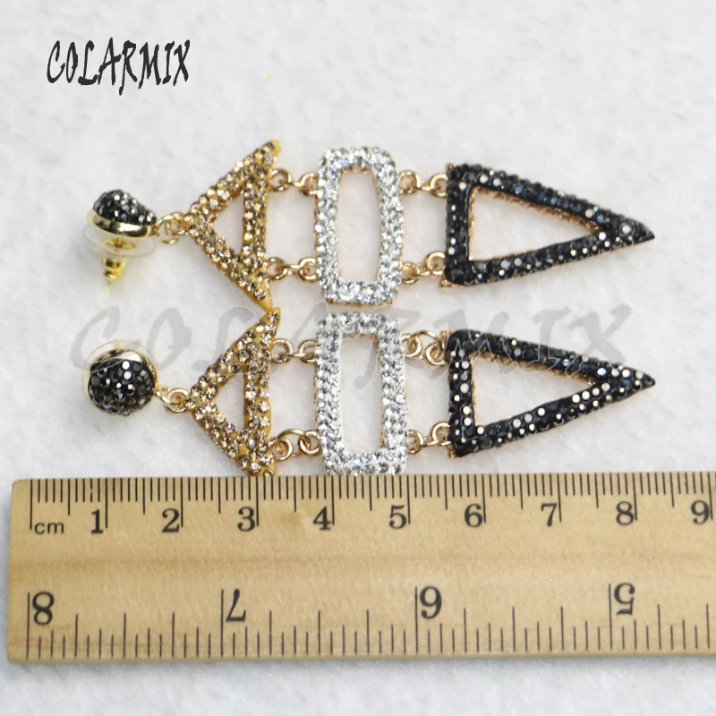 Геометрические серьги разноцветные жемчужные 5 пар серьги-капельки с цветами