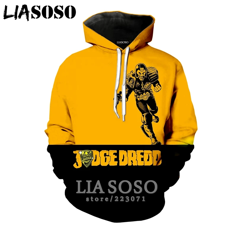 LIASOSO зимняя новая мода для мужчин и женщин 3D принт фильм Dredd толстовка унисекс с