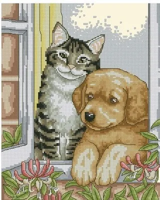 

Рукоделие, вышивка крестиком, наборы для вышивки, 11CT & 14CT,Cat and dog