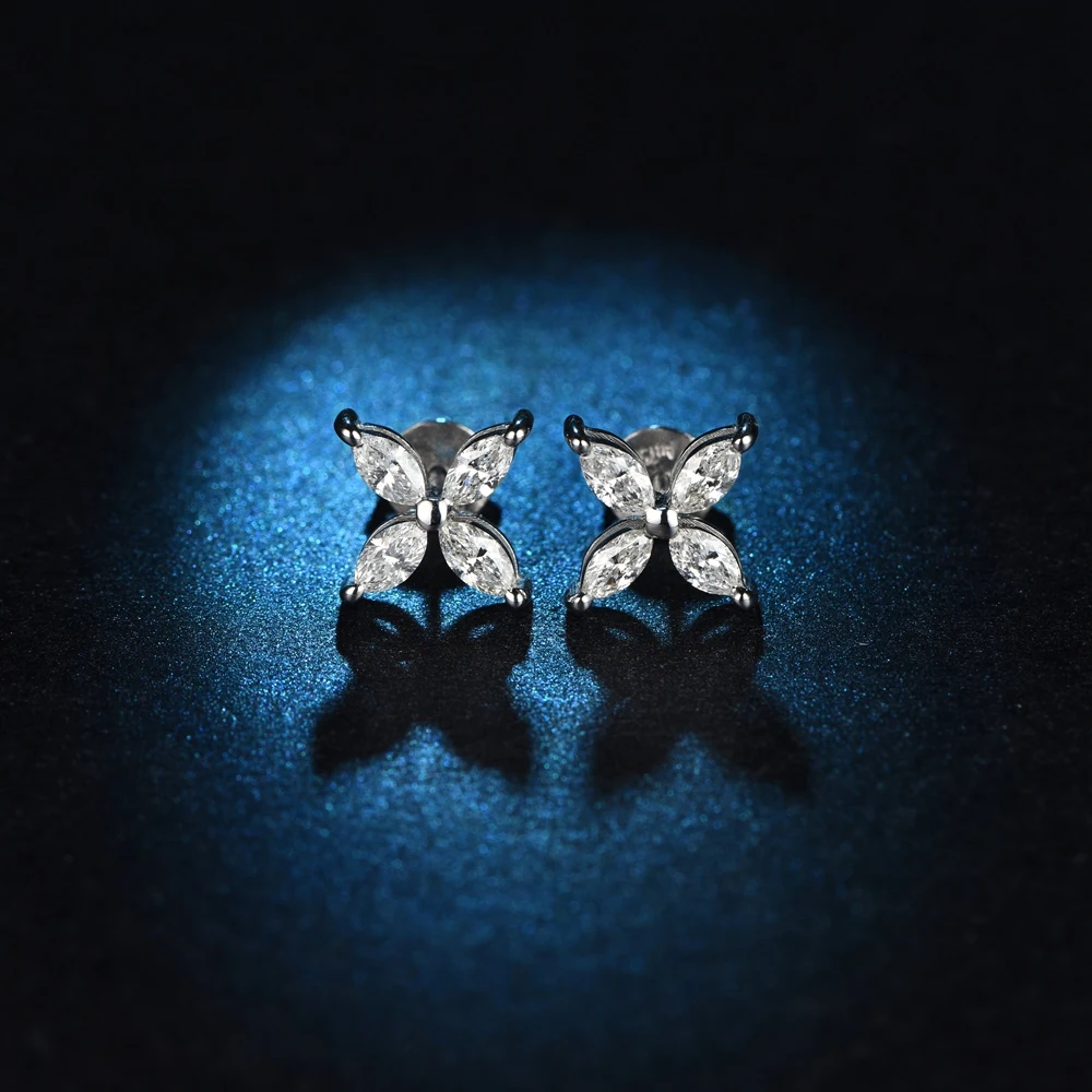 L & Цзуань Новый 0.56ct Серьги с алмазами для Для женщин 18 К Платиновые шпильки