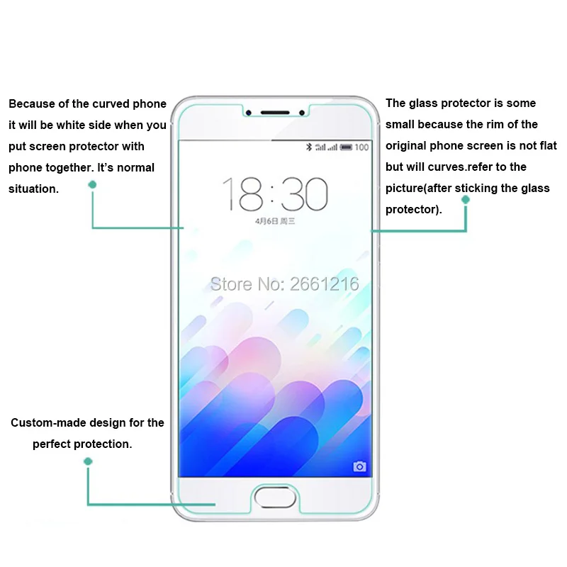 2 шт./лот для Meizu M3 Note закаленное стекло 9H 2.5D Премиум Защитная пленка экрана 5