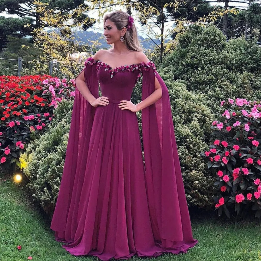 

Beauty Emily Long Lace Chiffon Evening Dresses 2019 A line Formal Party Prom Dresses Vestido de noite Custom Made