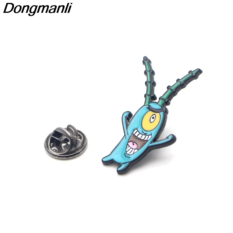 P3450 Dongmanli аниме планктон металлические эмалированные булавки и броши для женщин и мужчин нагрудные булавки рюкзак сумки значок детские подарки