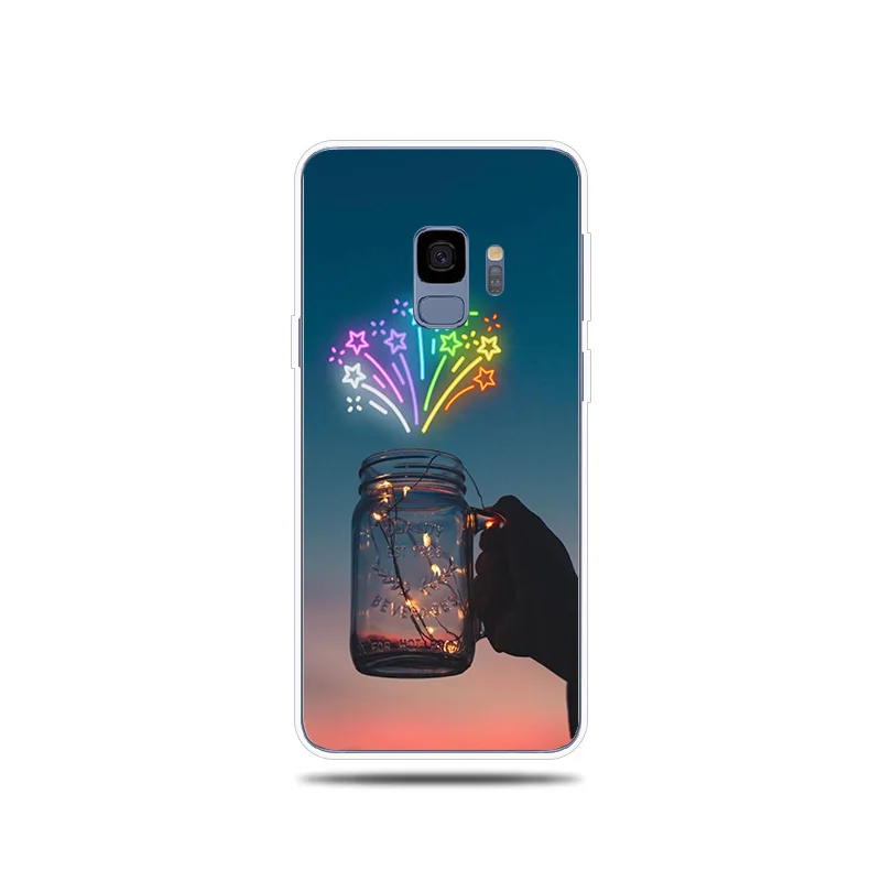 Силиконовый чехол для Samsung Galaxy S5 S6 S7 край S8 S9 S10 e плюс крышка светящиеся бутылки