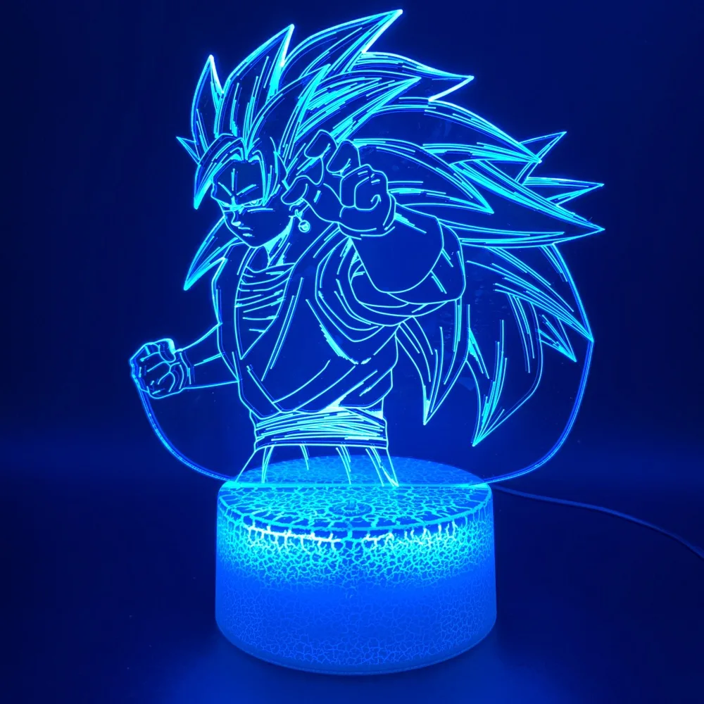 Потрясающая 3D иллюзия светодиодная Ночная лампа Dragon Ball Z Goku Super Saiyan фигурка офисная декоративная лампа подарок для детей - Испускаемый цвет: 1