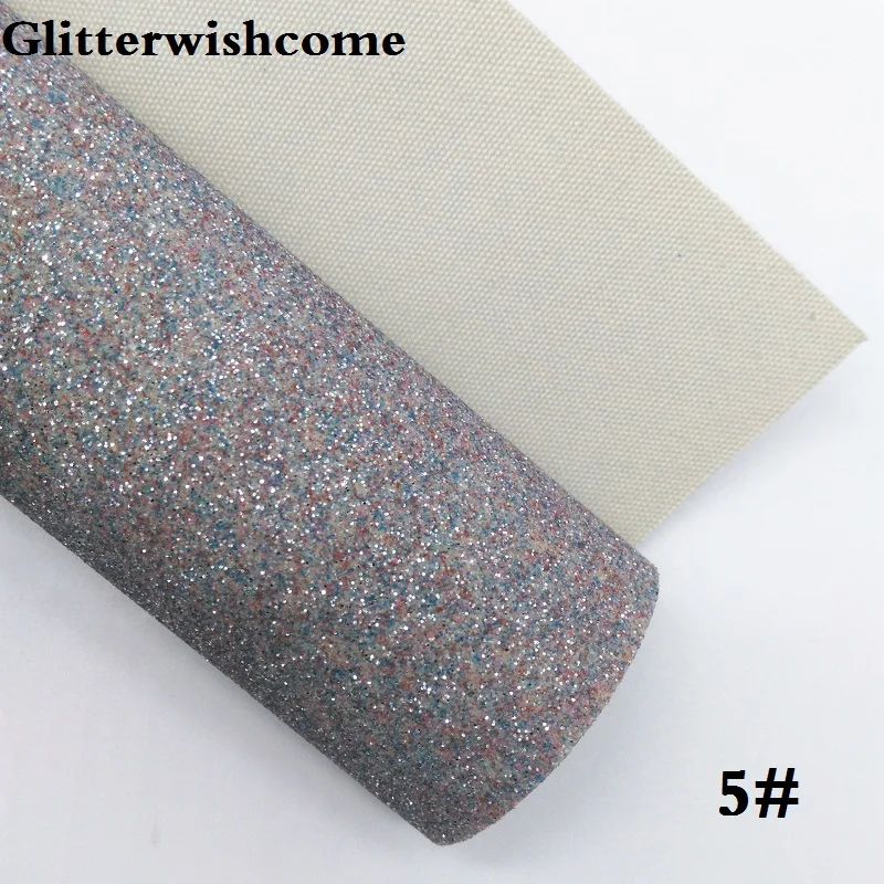 5 Glitterwishcome 21X29 см A4 Размеры синтетическая кожа, мелкие блестки кожаная сумочка в комплекте подкладочная ткань винил для банты, GM052A - Цвет: 5