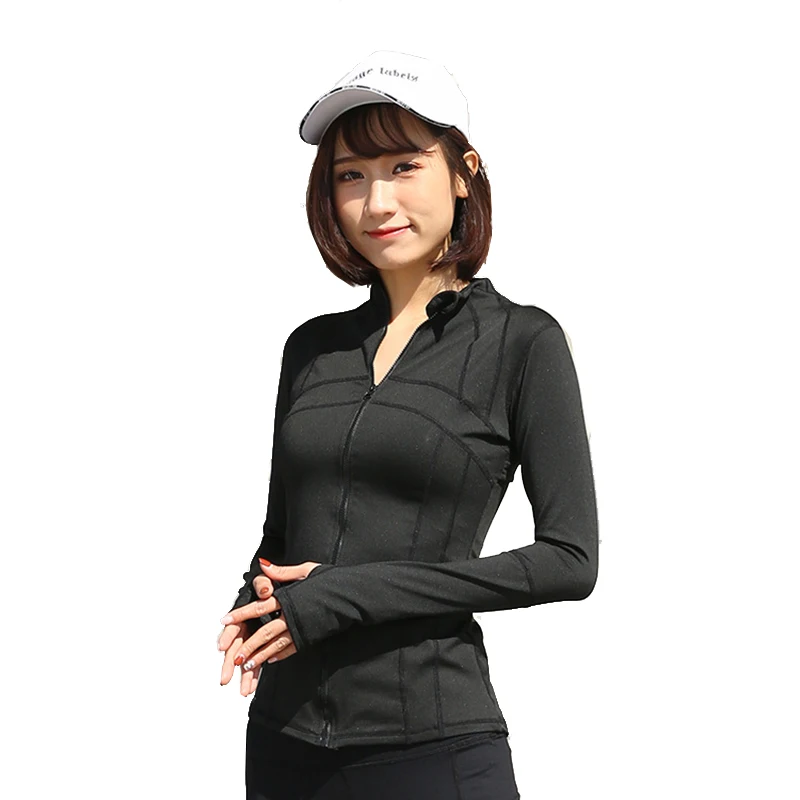 Voobuyla Для женщин для студенток спортивная куртка йоги Running на молнии Костюмы