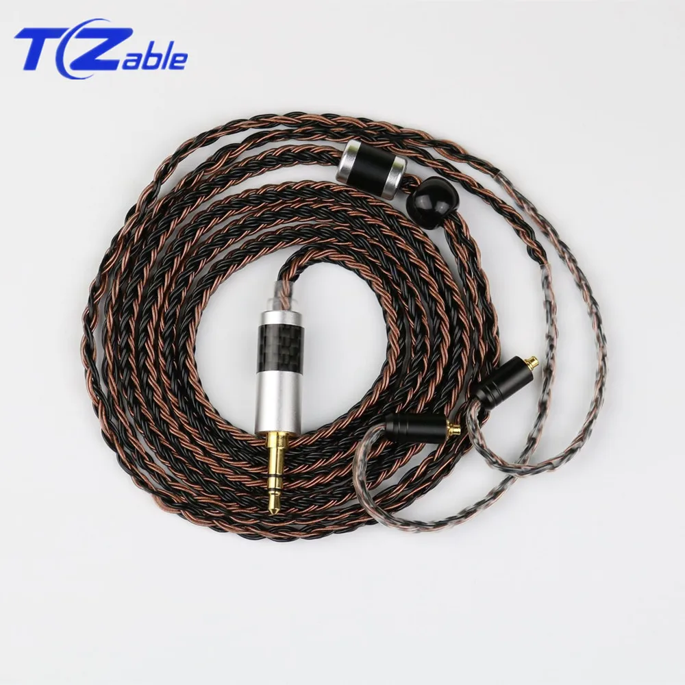 

Headphone Audio Cable DIY For IE80 16 Strand Single Crystal Copper Silver Plated Earphone Upgrade Line 2.5MM 4.4MM 3.5MM Plug