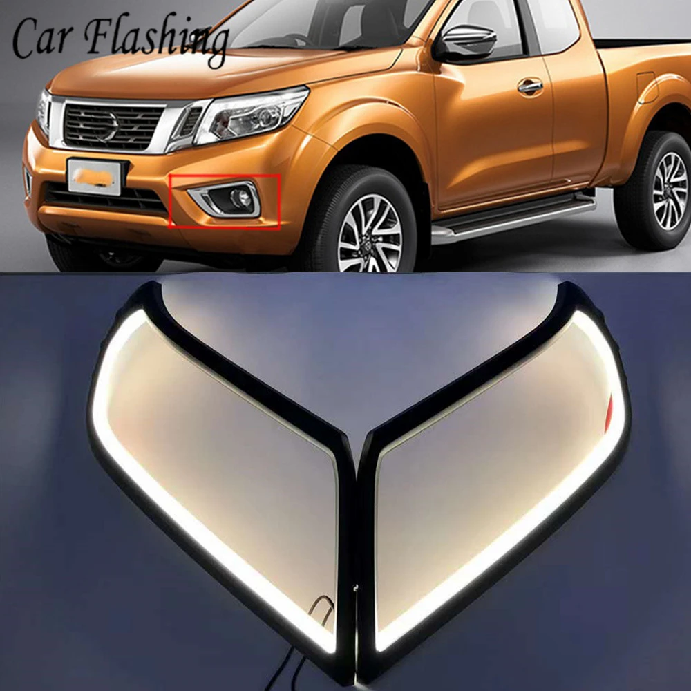 1 пара 12V Светодиодный дневной светильник DRL для Nissan Navara NP300 2015 2016 2017 2018 2019 головной