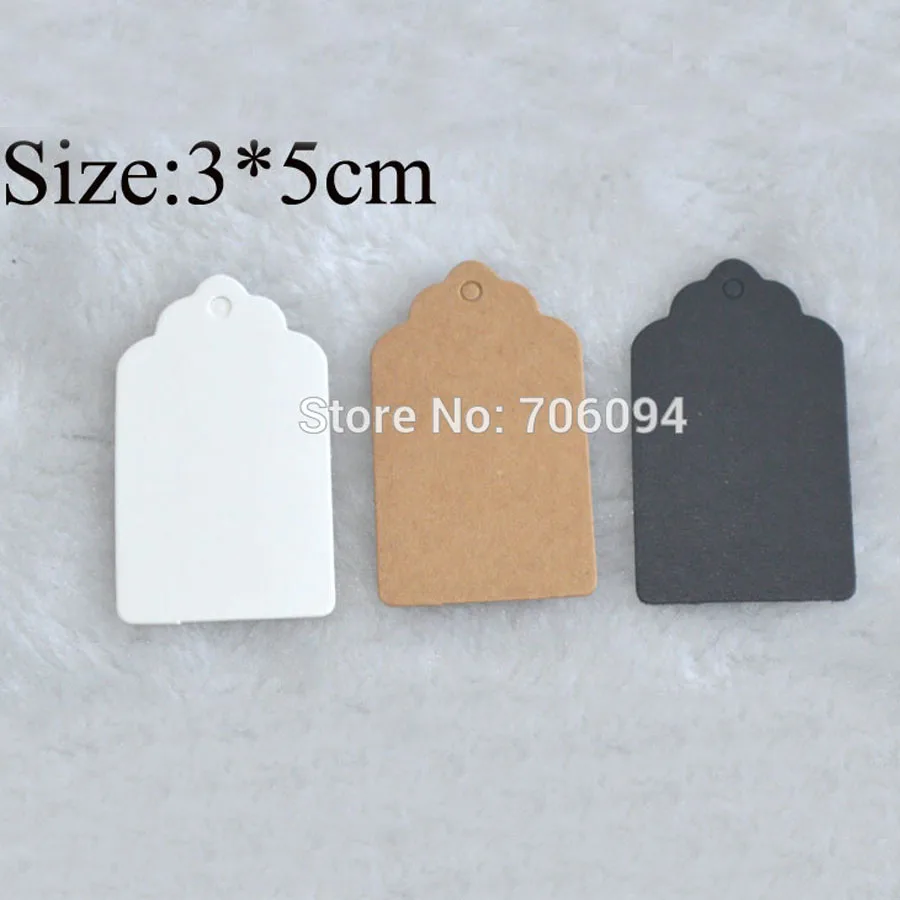 

1000pcs/lot,3*5cm Cardboard Blank price Retro Gift Hang tag Kraft Gift Tag, DIY blank brown paper swing tags
