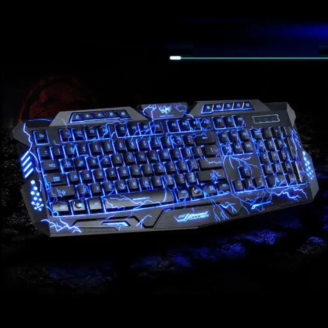 Трехцветная компьютерная игровая клавиатура с подсветкой, питание от USB, полноразмерная игровая клавиатура N-Key для настольного ноутбука J03T