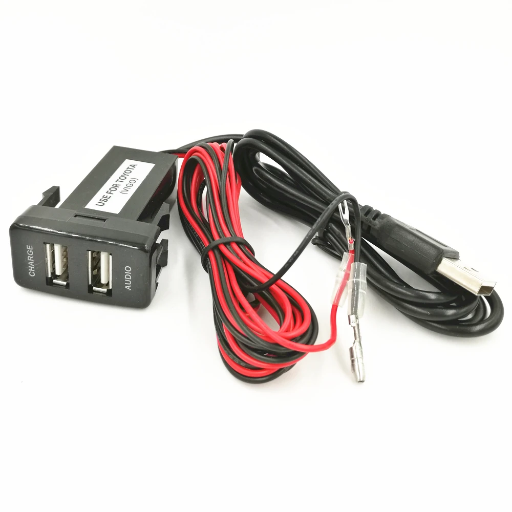 Автомобильное зарядное устройство с USB-интерфейсом 50 шт./лот 5 В 2 1 А + USB-аудиовход