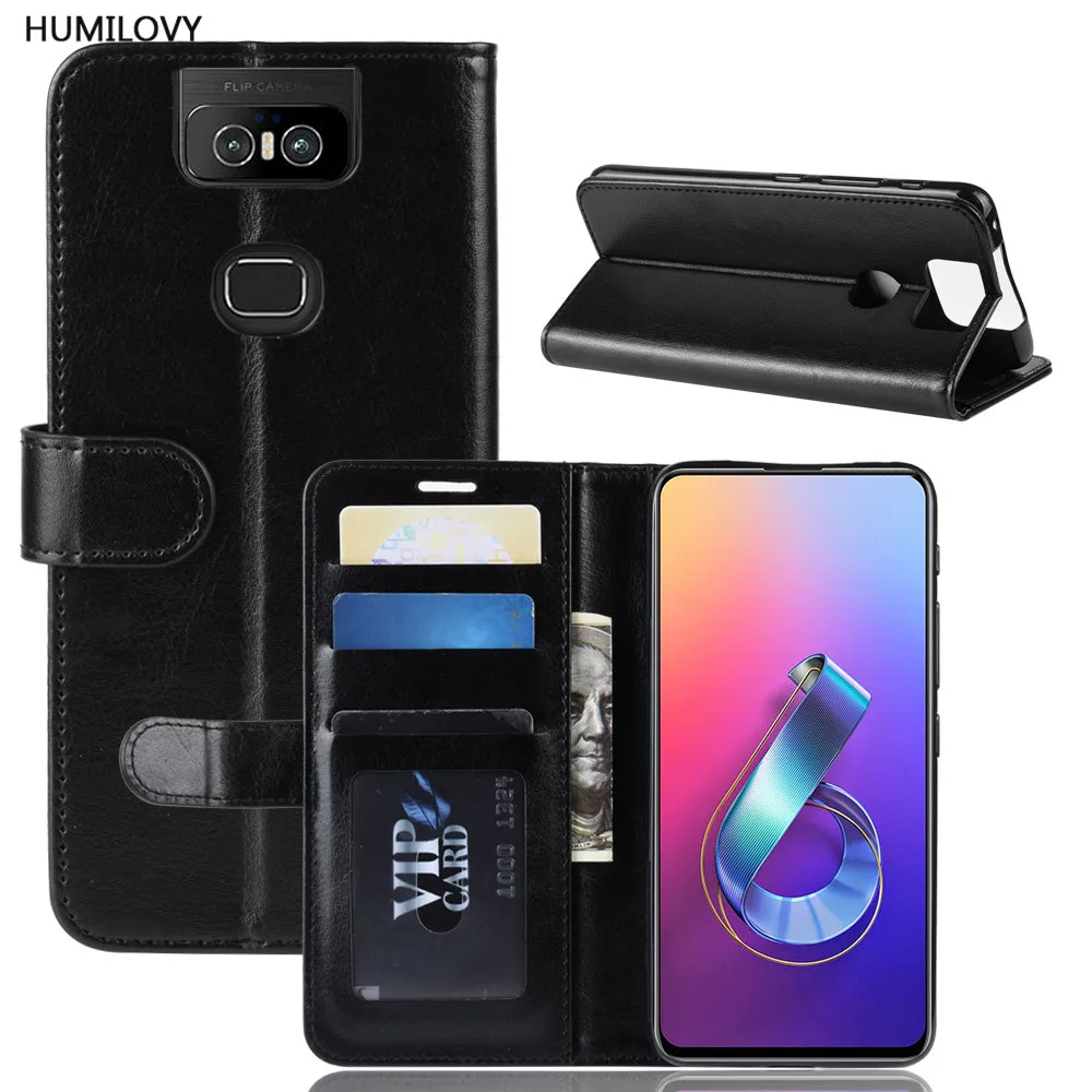 Чехол книжка для Asus ZenFone 6 2019 ZS630kl из искусственной кожи с подставкой Для 6Z