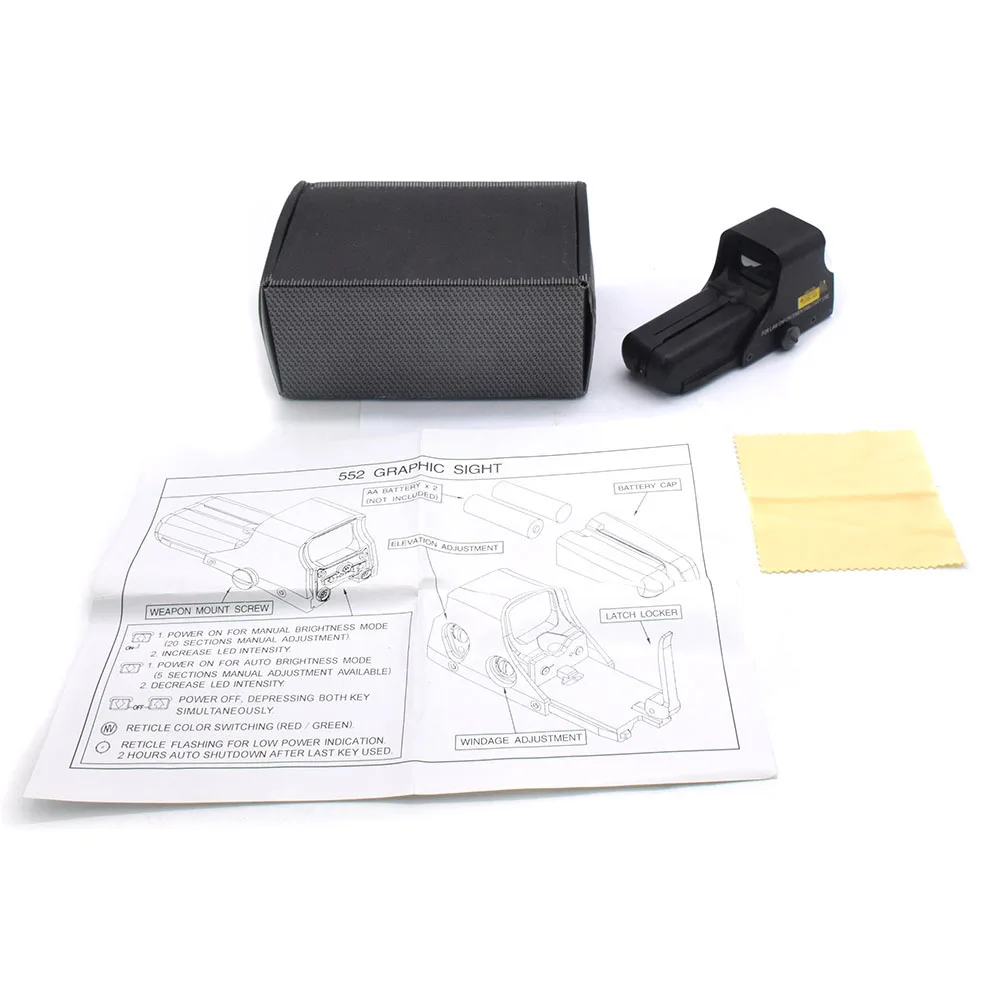 

Adjustable 552 HD Holographic Reflex Red Green Dot Sight Scope Outdoor Hunting Angle Range Tactical Air Gun Mini Line View