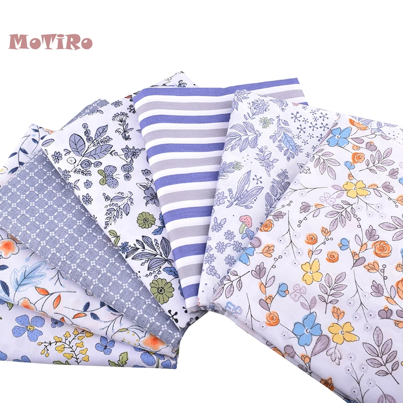 MoTiRo 7 шт./лот набивная саржевая хлопковая ткань в стиле пэчворк фиолетовый цвет с