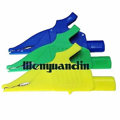 2x Insulated Dolphin Clip Alligator With 4mm Socket Test Lead Clamp 32A CL4263 | Обустройство дома