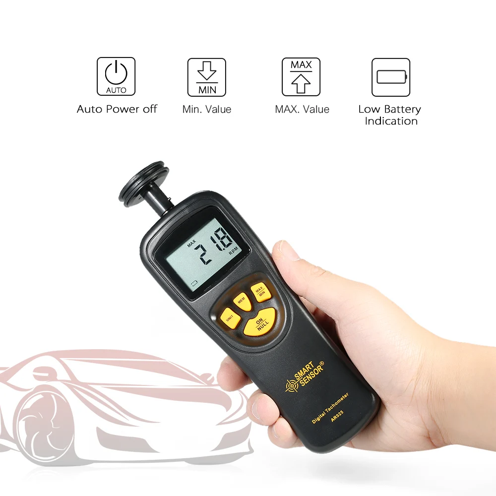 SMART SENSOR 0.5 ~ 19999 RPM Digital Tachometer speed meter Anemometer Contact measuring instrument Tach Wide Meter | Инструменты