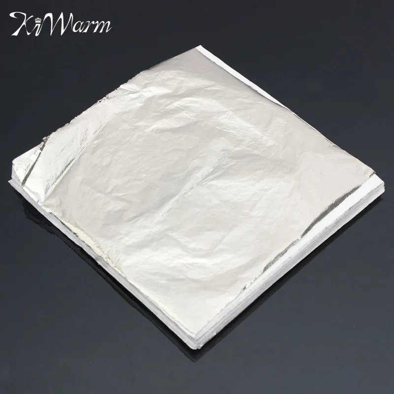 Современные 100 листов листовая серебряная фольга из сплава бумажные листья для