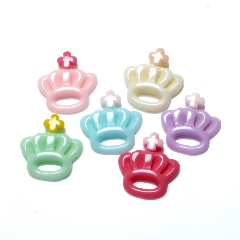 

30Pcs Mixed Resin Crown Decoration Crafts Kawaii Beads Flatback Cabochon Embellishments For Scrapbooking DIY Accessories