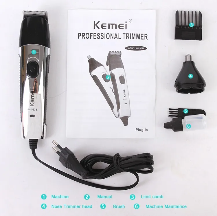 T076 kemei машинка для стрижки волос 2 в 1 Профессиональная бороды бритвы