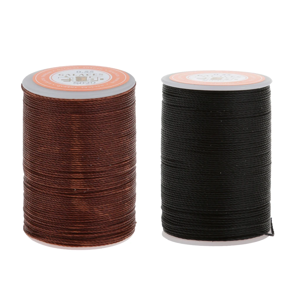 

2pcs 113 Meters 0.55mm Round Waxed Thread Leather Hand Sewing Stiching Cords