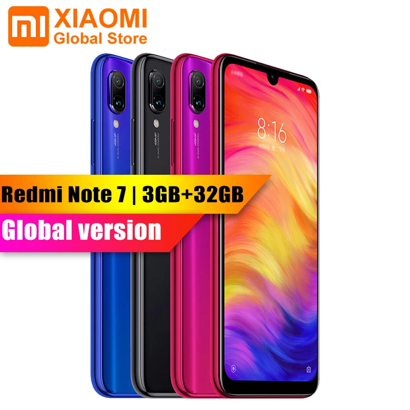 Xiaomi Note 7 с глобальной версией 3G ram 32 ГБ rom полноэкранный смартфон 6 3 дюймов FHD
