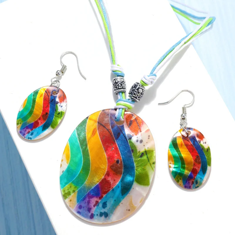 Женский Ювелирный Комплект ZOSHI ожерелье с подвеской в виде ракушки стиле бохо