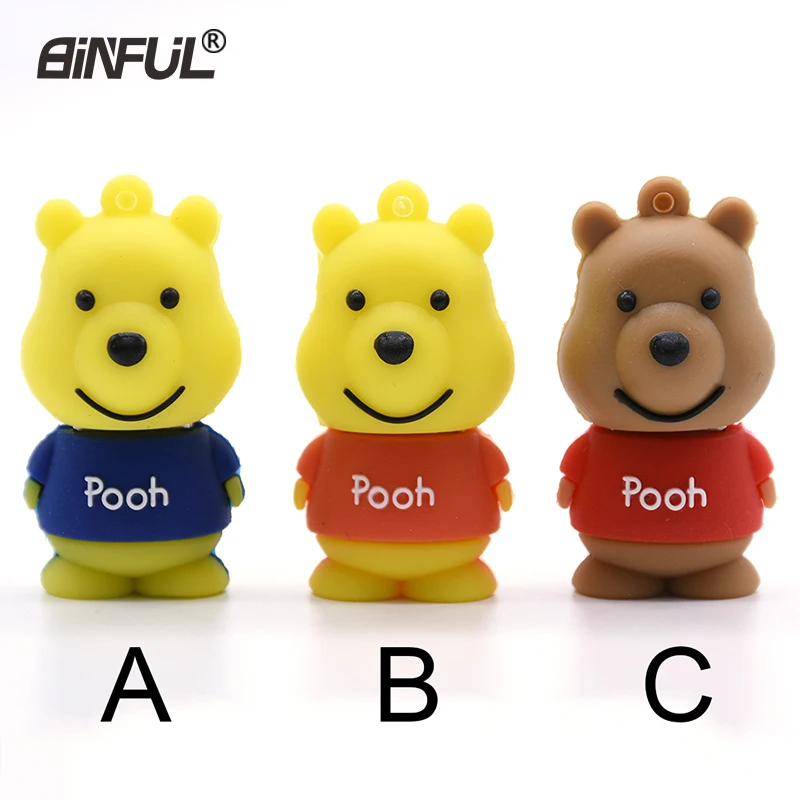 

cute cartoon bear pendrive 4GB 8GB 16GB 32GB 64GB usb 2.0 usb flash drive smile memory stick pen drive U stick fashion gift