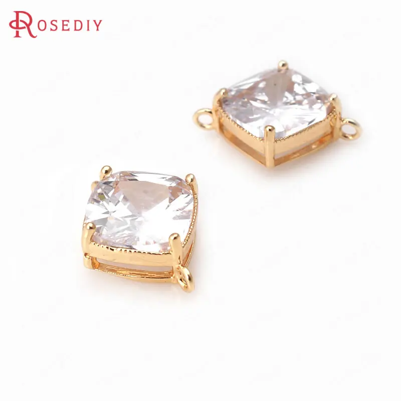 Латунный Соединитель с 2 отверстиями 6 шт. мм 8 24 к цвета шампанского|diy jewelry charm|diy