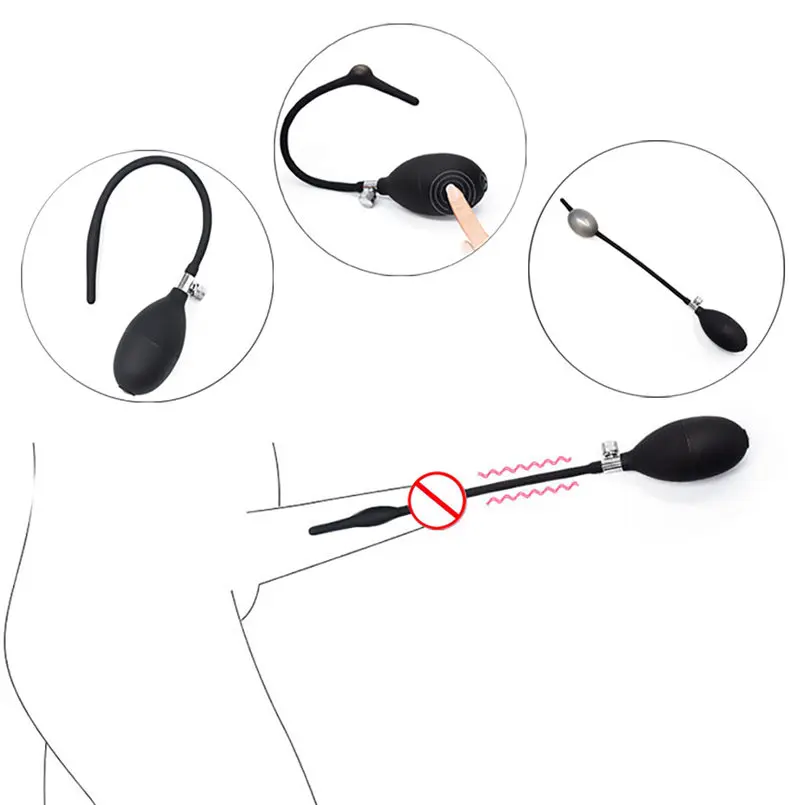 Мужской уретральный силиконовый расширитель пениса надувной растягивающаяся