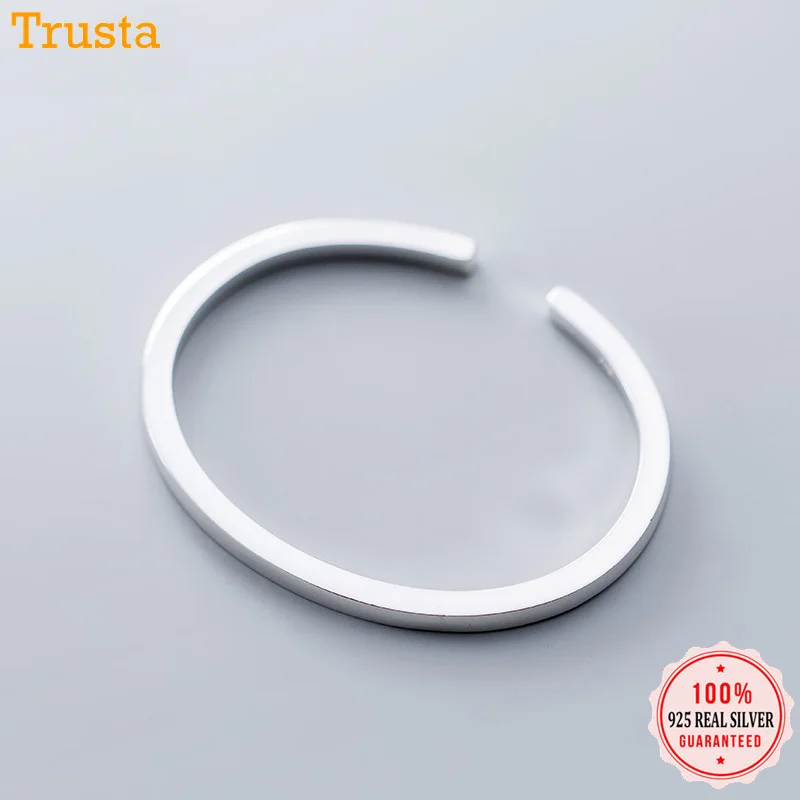 Trustdavis 100% S990 Твердые ювелирные изделия из стерлингового серебра гладкая