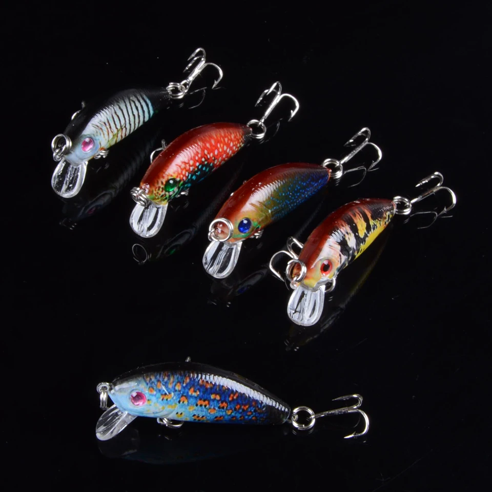 1 шт. 5 см 3 8 г Рыболовная Приманка Minnow воблеры жесткая наживка с перьевыми