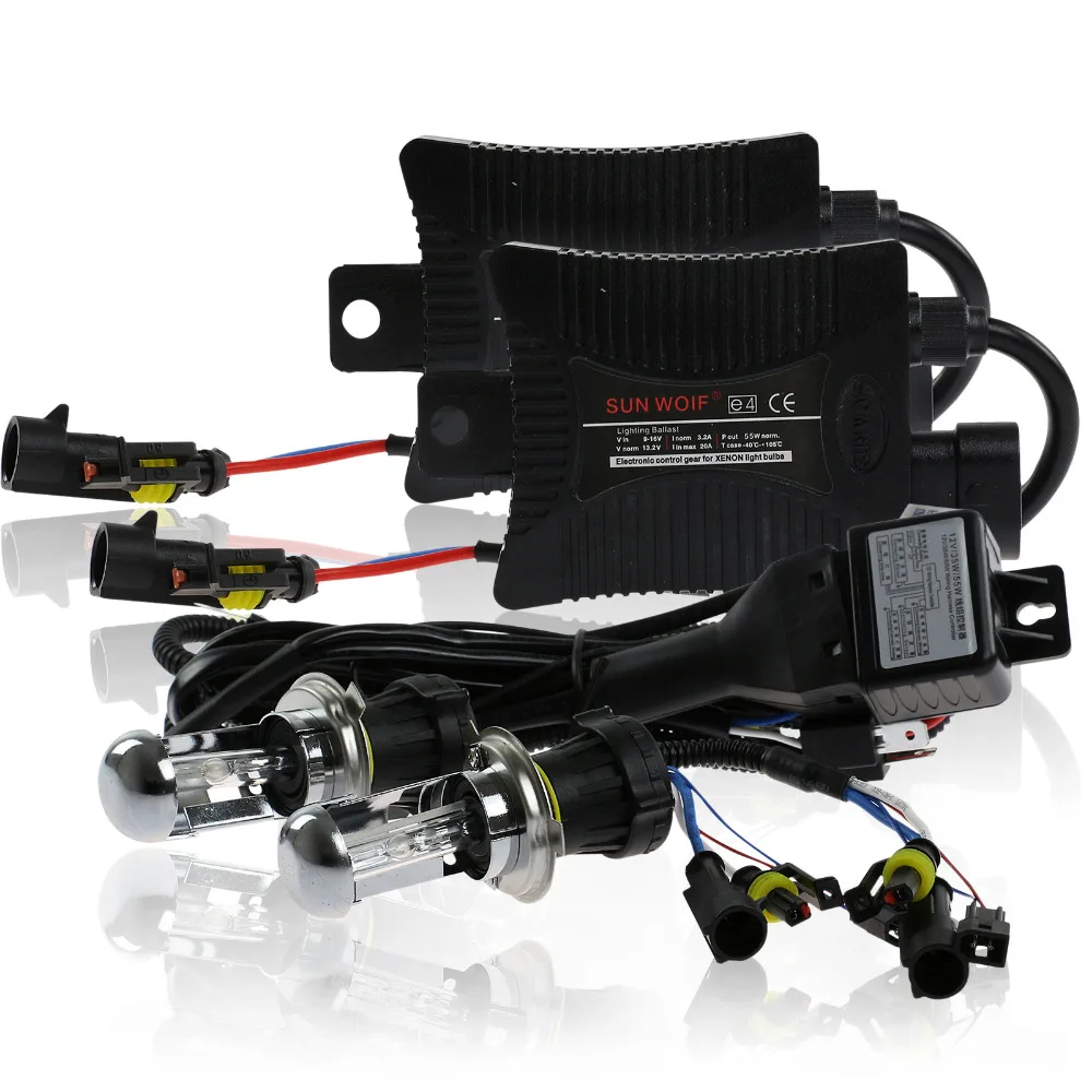 SUNWOIF Xenon HID kit Bi-Xenon H4-3 H/L High low dual beam H13 9004 9007 9003 AUTO CAR lamp KIT 55w color 3000k-30000k | Автомобили и