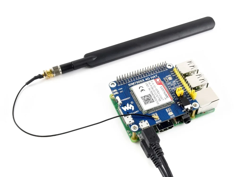 4G/3G/2G/GSM/GPRS/GNSS HAT for Raspberry Pi Zero/Zero W/Zero WH/2B/3B/3B+ Based on SIM7600E-H support dial-up | Компьютеры и офис