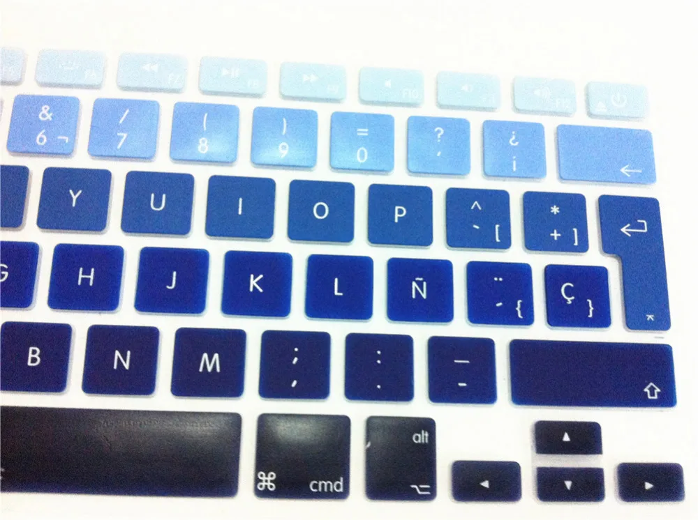 Синий градиент испанский силиконовый чехол для клавиатуры Наклейка MacBook Pro air 13