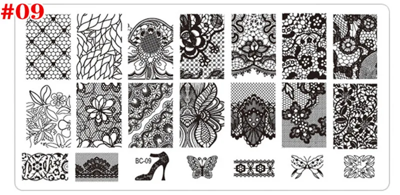 Пластина для стемпинга нейл арта кружевной стальной уплотнитель ногтей