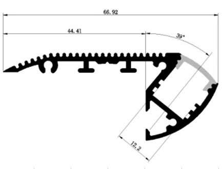 Алюминиевый светодиодный профиль длиной 1 м 10 шт. артикул LA LP37A для лестницы