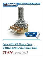 5 шт. WH148 B1K B2K B5K B10K B20K B50K B100K B250K B500K B1M 3pin 15 мм 1 K, 2K 5K 10K 20K 50K 100K 250K 500K 1 м hjxrhgal