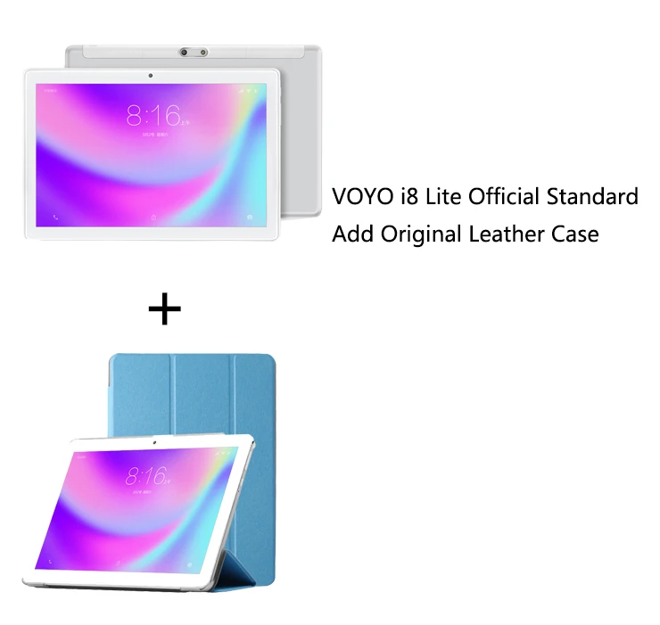 Add Leather Case 10.1inch 1280*800 VOYO i8 lite 2G 3G Phone Call Tablet PC Android 7.0 MT6592 Octa Core 2G RAM 32G ROM BT 4.0 GPS Dual Cameras - Комплект: Add Leather Case