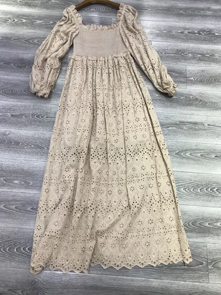 Pale Pink Женское бледно-розовое Bayou Blouson Broderie Anglaise Хлопковое платье Макси - Цвет: Pale Pink