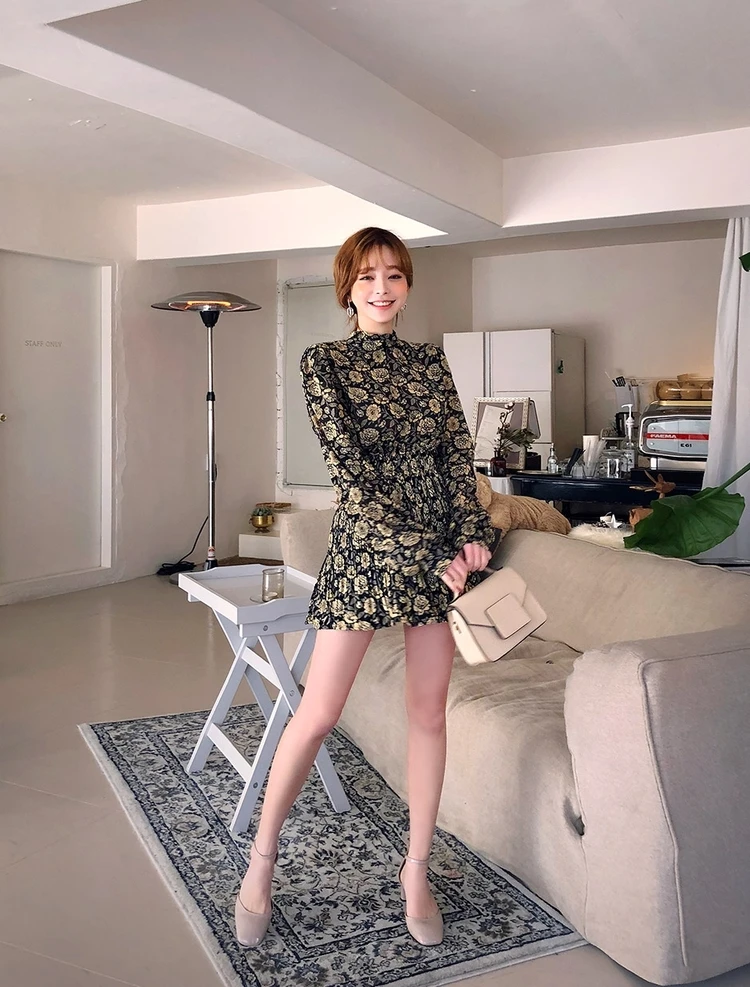 Для женщин платья Ins для девочек Kawaii Ulzzang Винтаж Плиссированные платье с