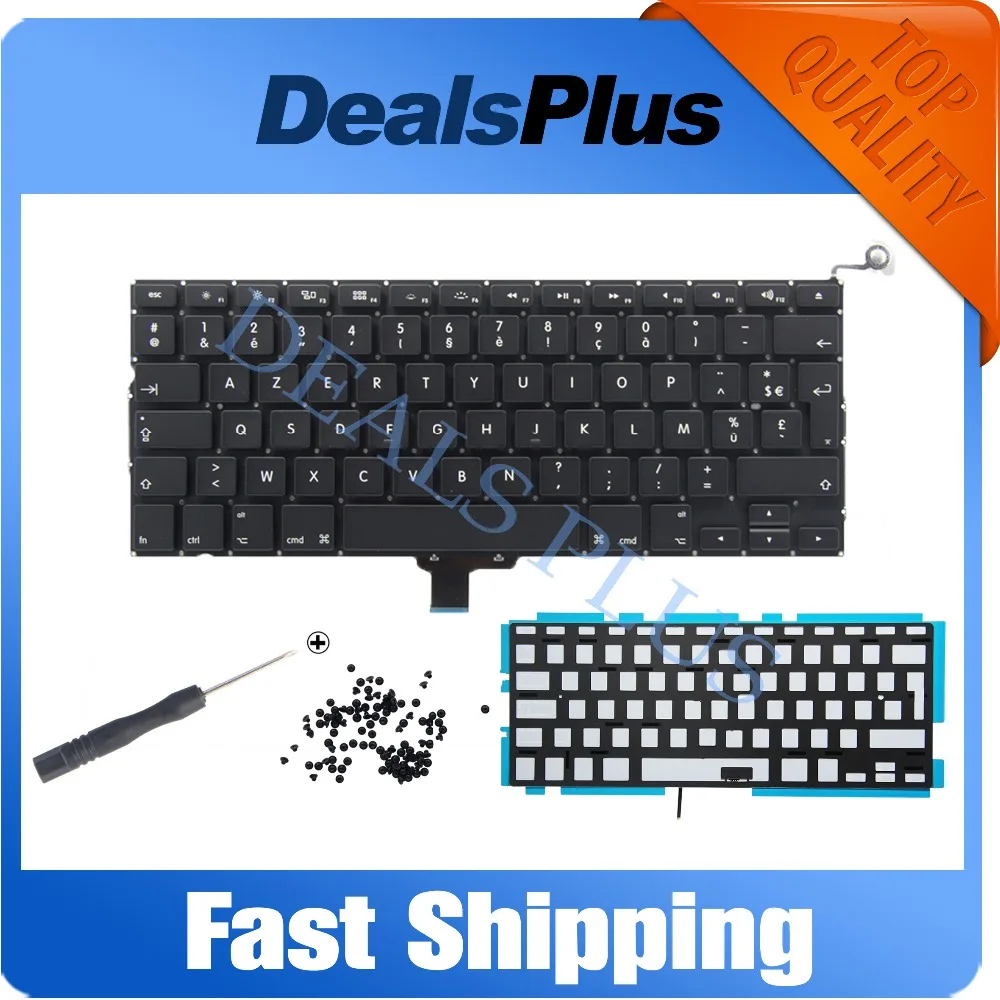 Новая Французская клавиатура Azerty A1278 с подсветкой для Macbook Pro 13 MD313 MD314 MD101 MB466 MB990 MB991