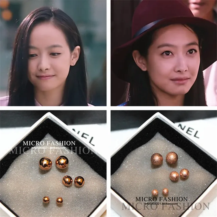 Модные ювелирные изделия YUN RUO из нержавеющей стали серьги гвоздики цвета