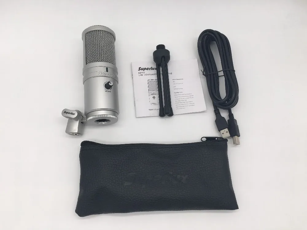 superlux E205U A/D и USB интерфейс конденсаторный микрофон Цифровая запись микрофон комплект для вещания и студийной записи