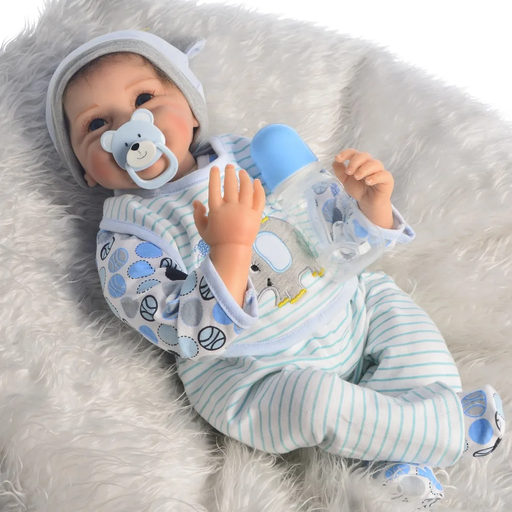 Силиконовые куклы Reborn KEIUMI с забавной улыбкой реалистичные для малышей 55 см