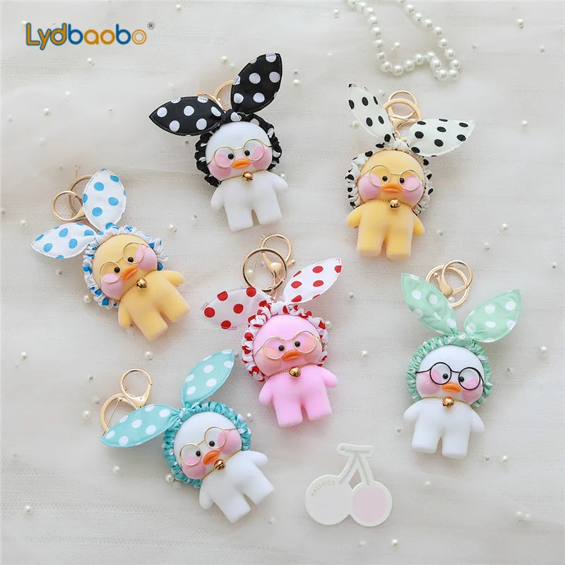 8 см Kawaii LaLafanfan кафе утка кулон брелок мультфильм Милая автомобиль Декор животные