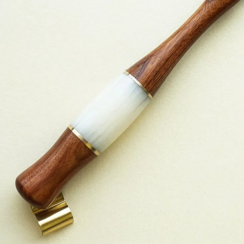 Перьевая ручка ручной работы из массива дерева с косым перо для каллиграфии |