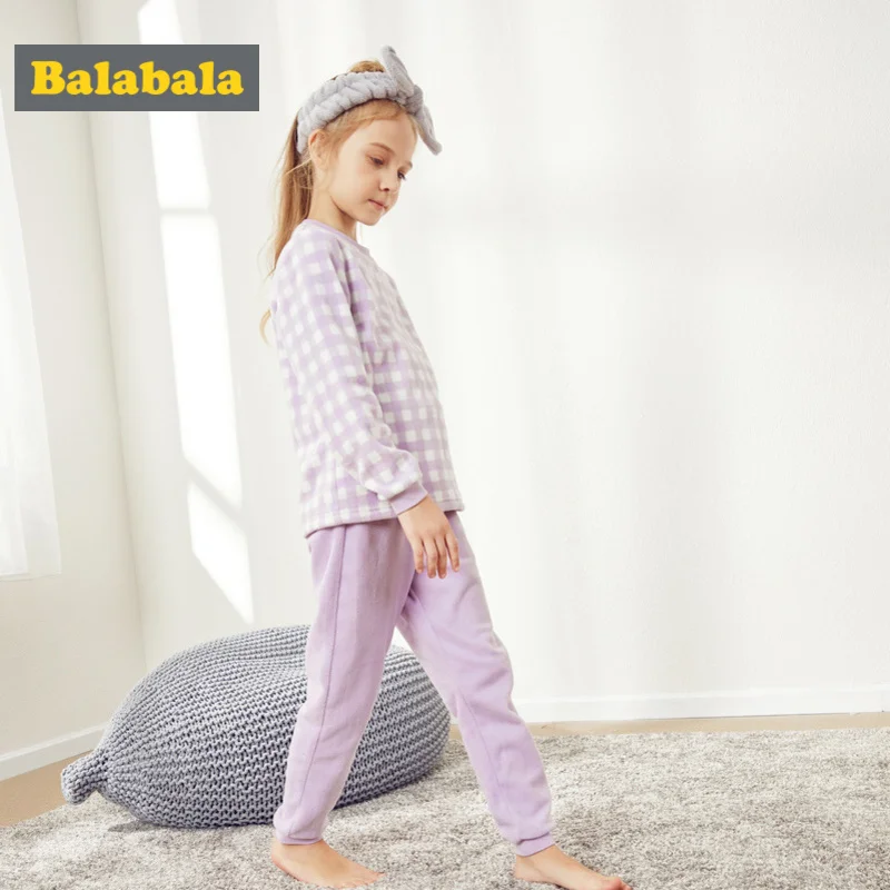 Balabala/комплект из 2 предметов для девочек удобная хлопковая и флисовая Пижама