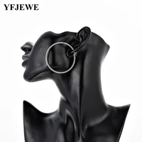 yfjewe fashion new gold big circle hoop earrings for women steampunk round earring christmas jewelry for girl e602