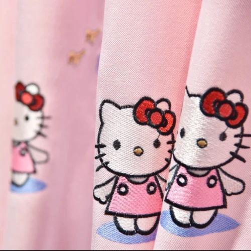 Розовый Мультфильм девушка розовый котенок кошка вышитые шторы спальня эркер детский дом продукты индивидуальные обработки экраны - Цвет: Розовый